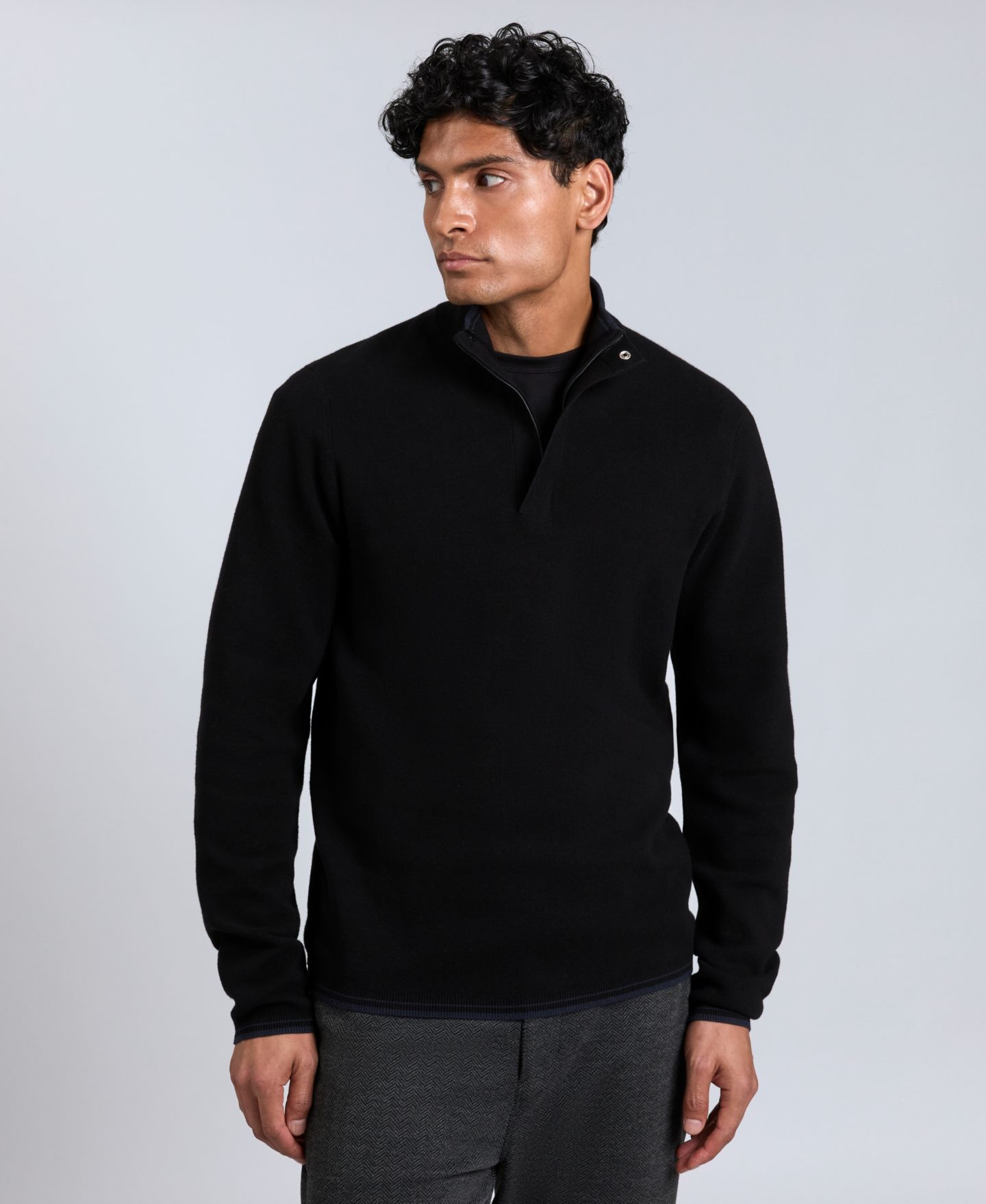 Мужской свитер Kenneth Cole Quarter Zip, цвет: Чёрный — фото 2