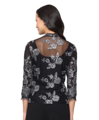 Women's Embroidered Tank and 3/4-Sleeve Open Jacket Twinset