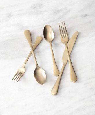 Ellsie Antiqued Champagne 20-Pc. Flatware Set, Service For 4