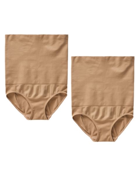 Трусы Postpartum, высокая посадка, 2 шт. — Ingrid + Isabel, цвет: Чёрный / Бежевый