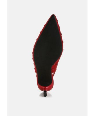 Womens Dasavla Heart-Shaped Rhinestone Studded Slingbacks