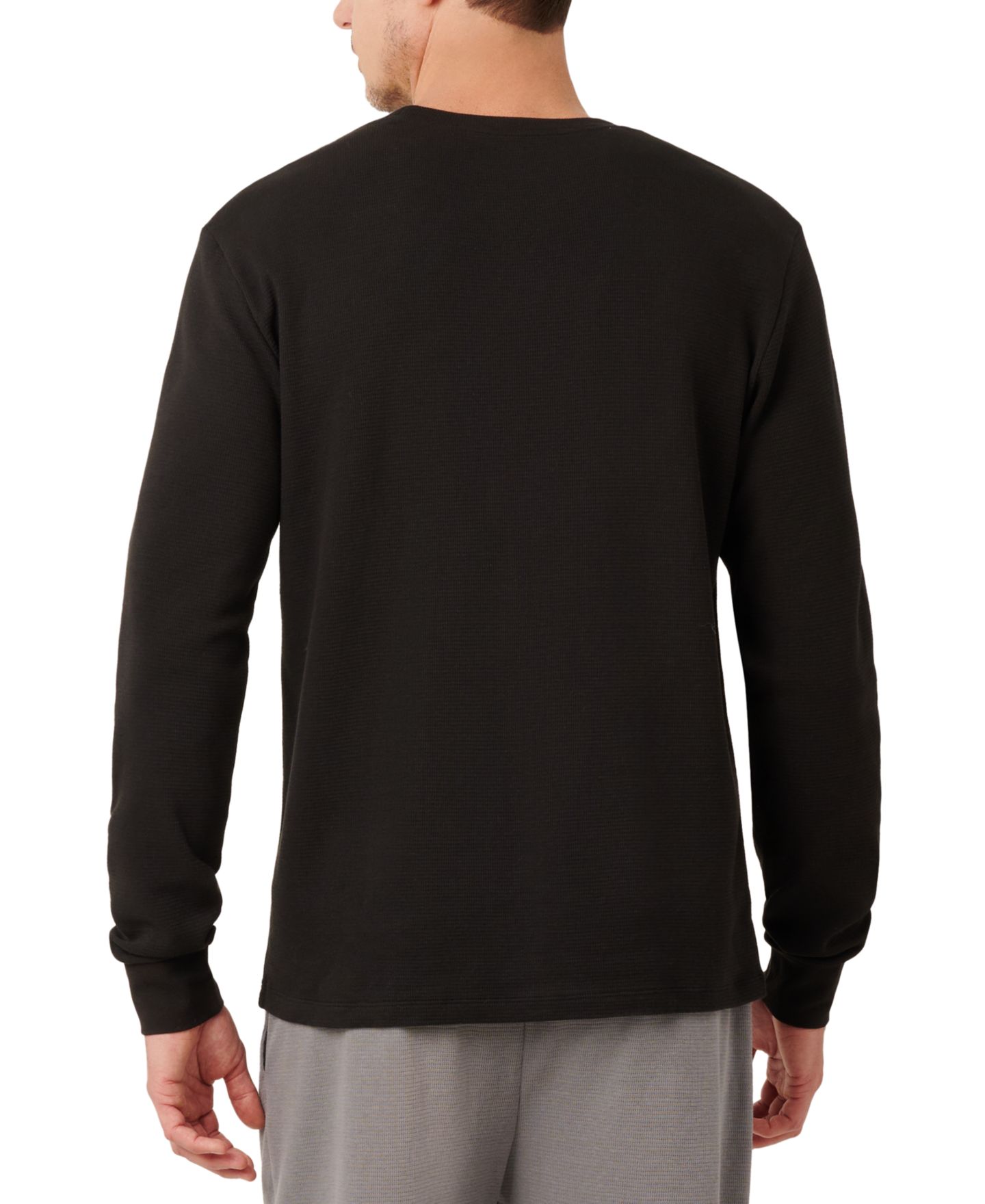 Мужская рубашка Lacoste Exclusive Crocodile Waffle-Knit Thermal, цвет: Чёрный — фото 4