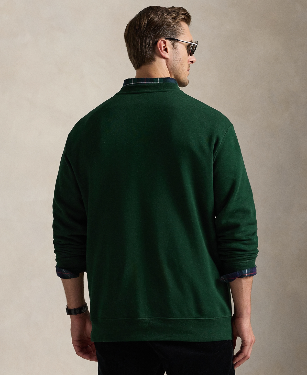 Polo Ralph Lauren Logo-print Cotton-blend Jersey Sweatshirt In Green