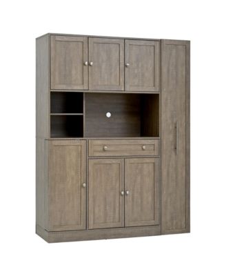 Buffet with Hutch, Kitchen Pantry Storage Cabinet - Brown