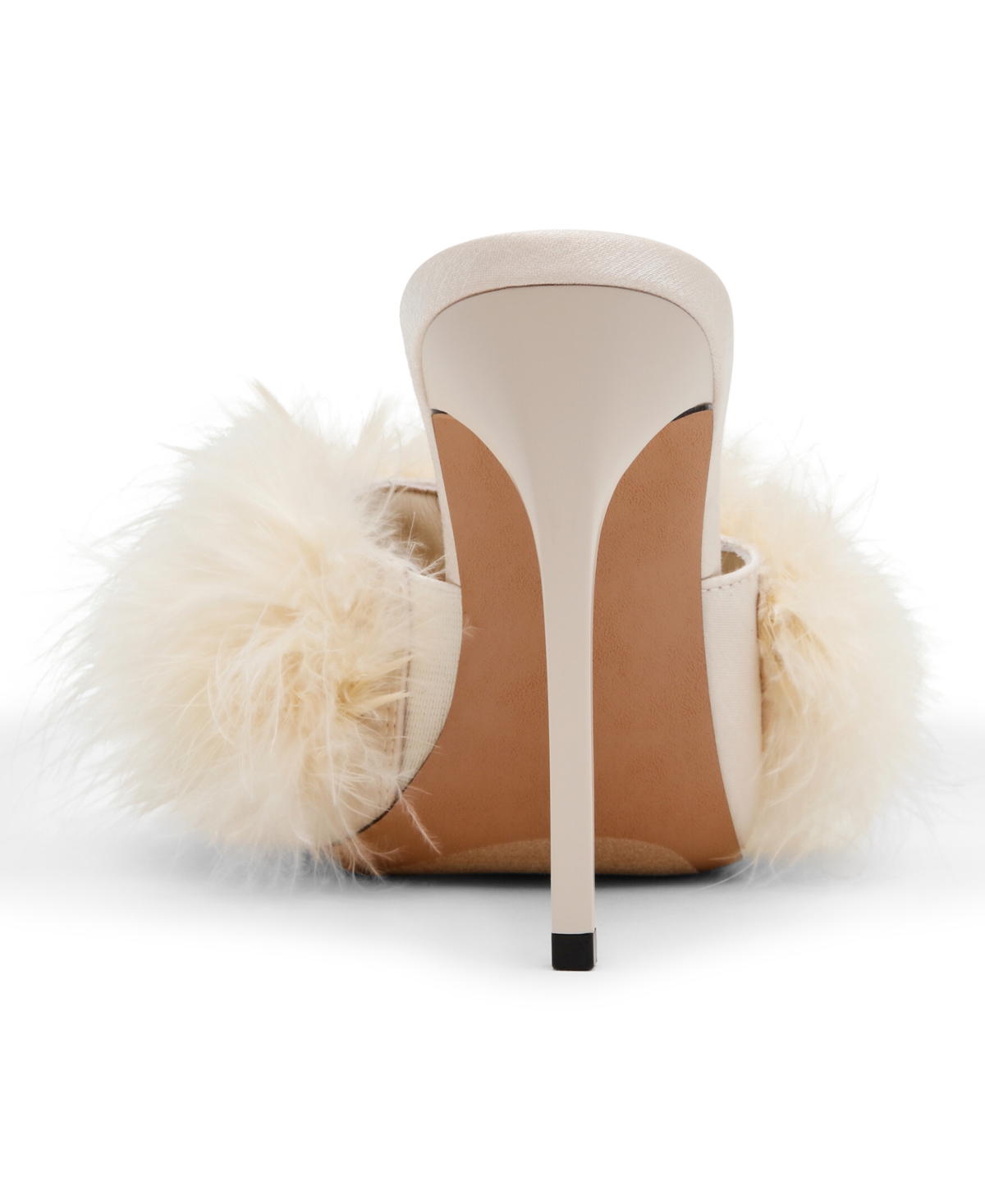 Steve Madden Women's Ashbey Feather Stiletto Dress Mules In Neutral