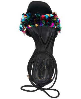 Women's Oveny Sequin Ankle Wrap Dress Sandals