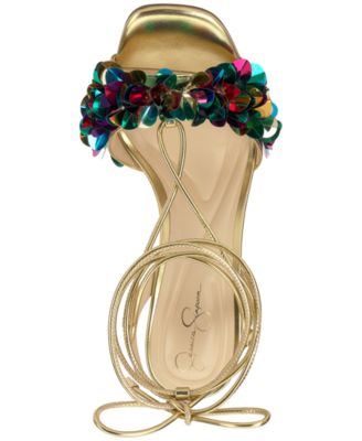 Women's Oveny Sequin Ankle Wrap Dress Sandals