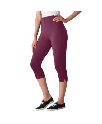 Plus Size Within Stretch-Cotton Knit Pull-On Capri Leggings