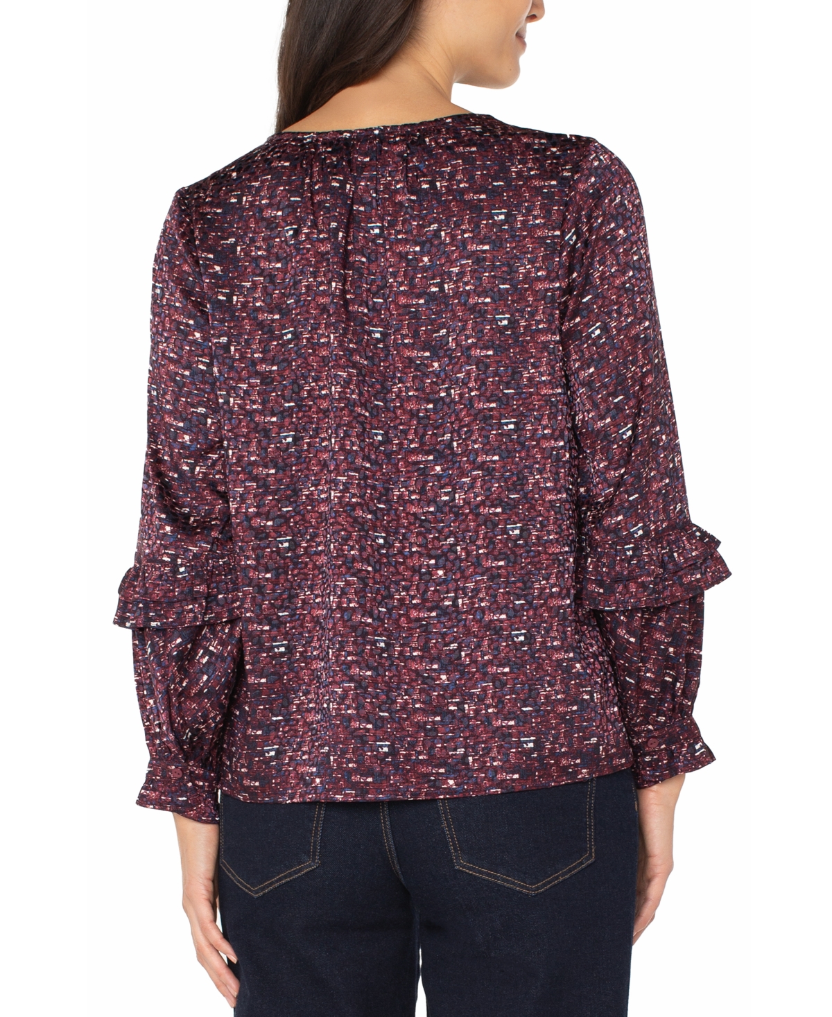 Liverpool Los Angeles Women's Ruffle Detail Long Sleeves Top