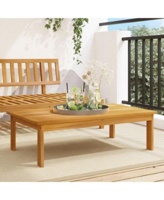 Garden Table Natural Wood Solid Acacia Wood