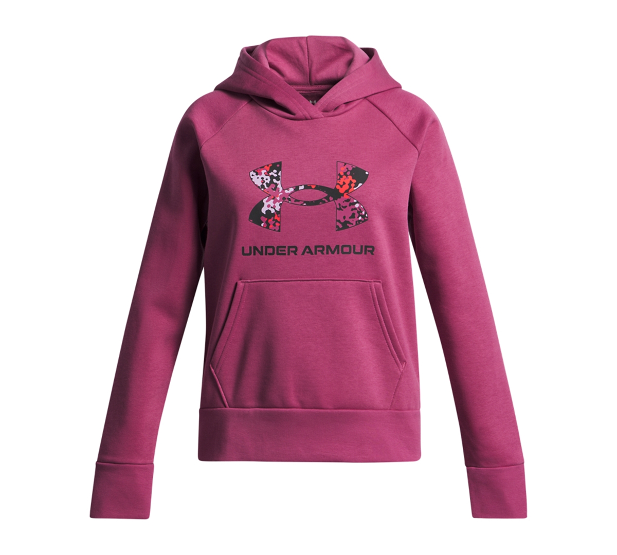 Under Armour Big Girls Rival Fleece Big Logo Print Fill Hoodie In Pink