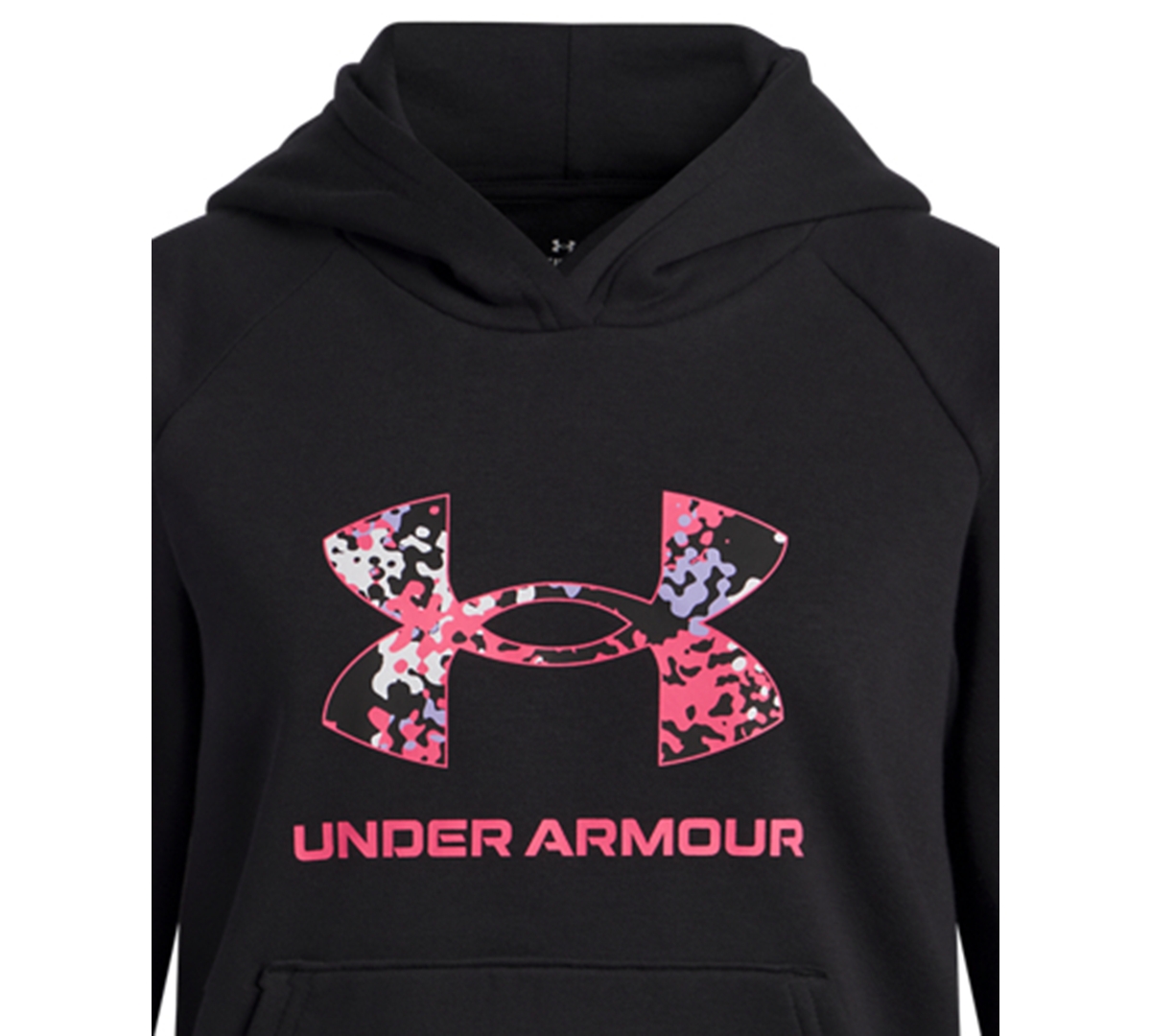 Under Armour Big Girls Rival Fleece Big Logo Print Fill Hoodie In Black