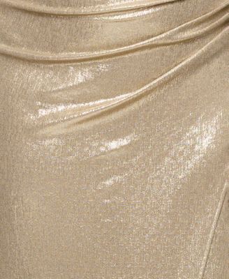 Plus Size Asymmetrical Neck Gown