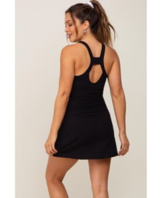 Maternity Grey Tennis Racerback Romper Dress