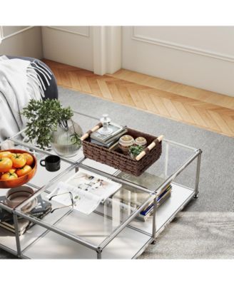 Woven Storage Baskets with Wooden Handles, Set of 4