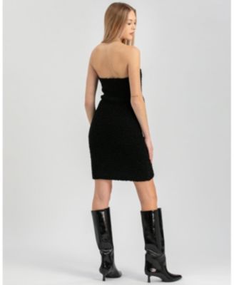 Maternity Strapless Tweed Bodycon Mini Dress Verbier