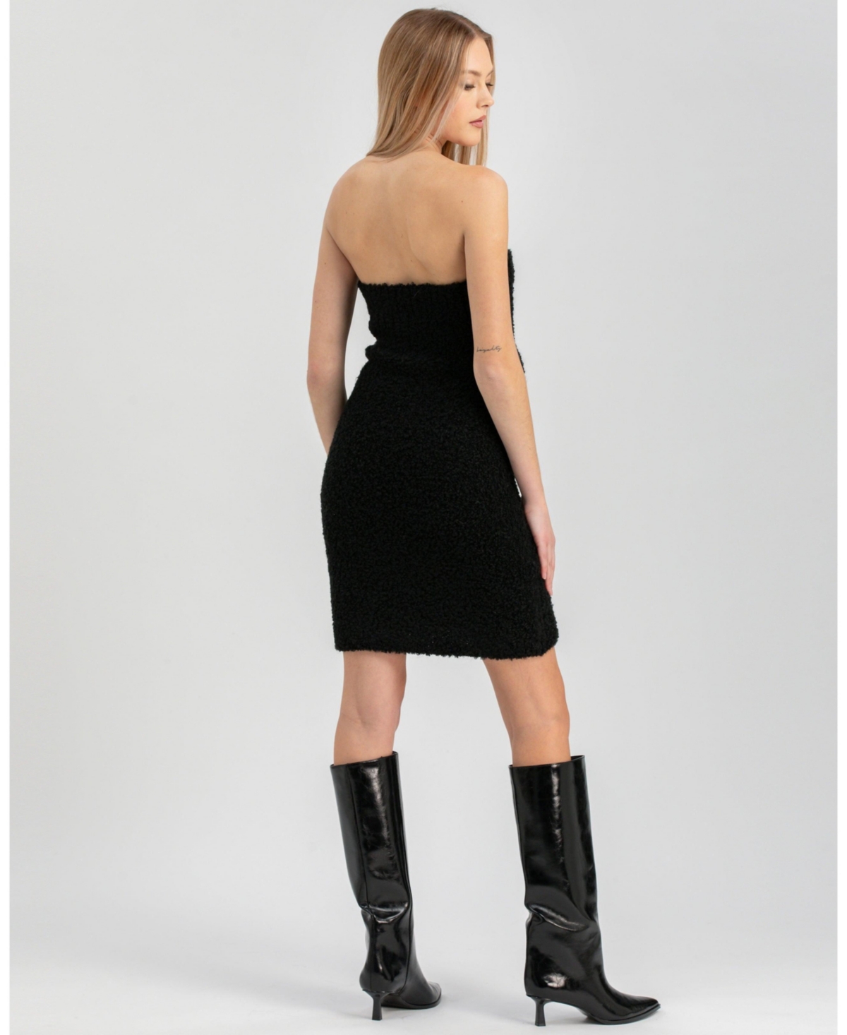 Pietro Brunelli Maternity Strapless Tweed Bodycon Mini Dress Verbier