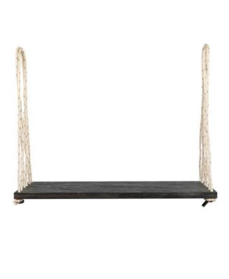 63 Inch Acacia Wood Porch Swing Chair with Cushion and Pillows