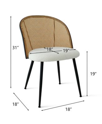 Round Table And 4 Rattan-Inspired Chairs Dining Table Set