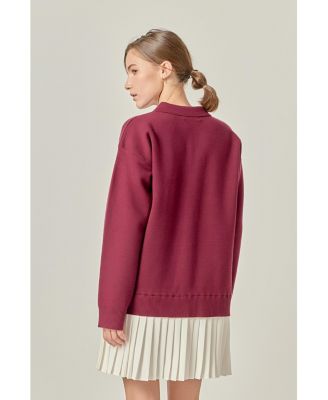 Women's Polo Mixed Media Mini Dress