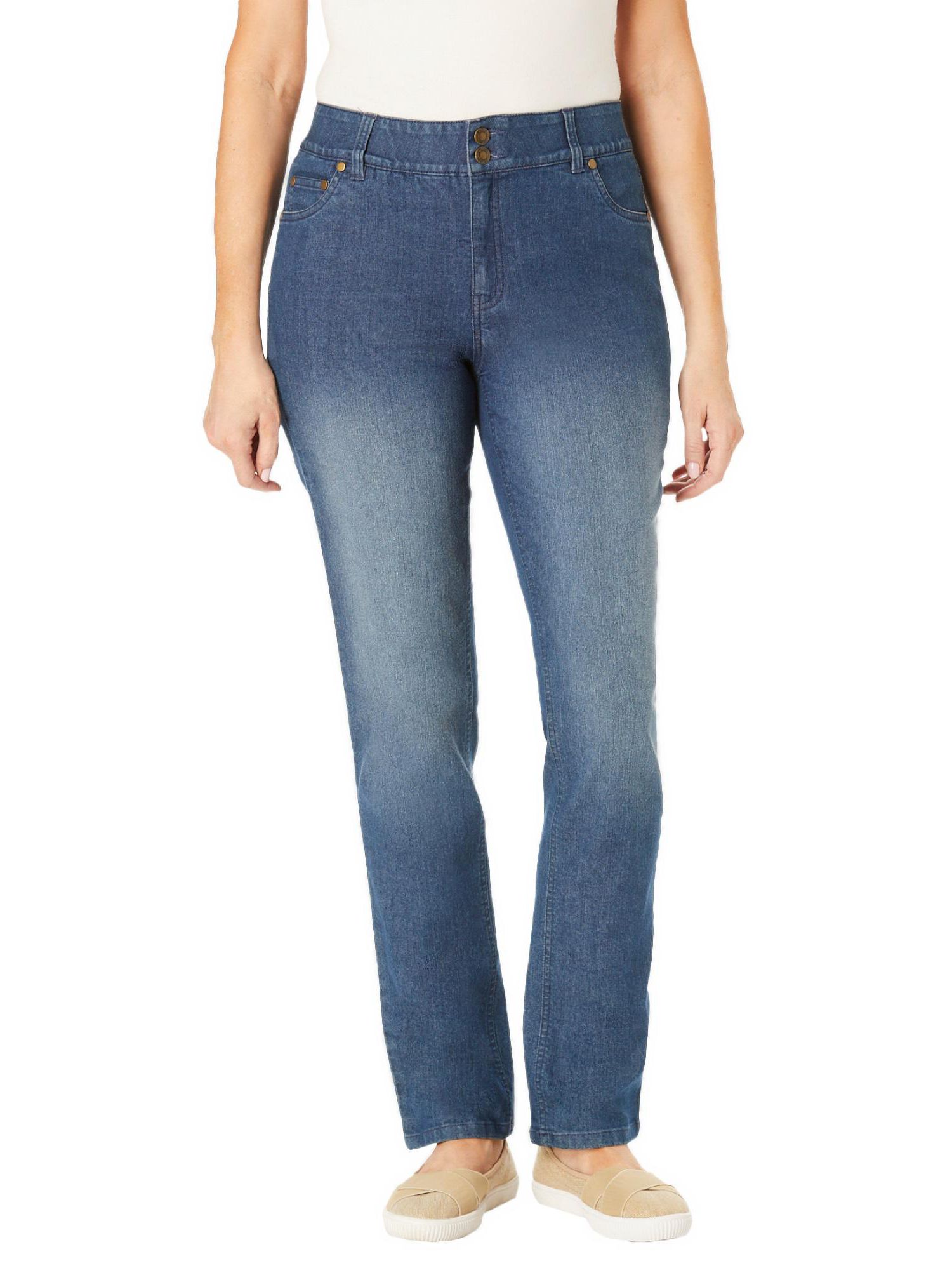 Women's Within Tall Stretch Built-in Slimming Panel Straight Leg Jeans