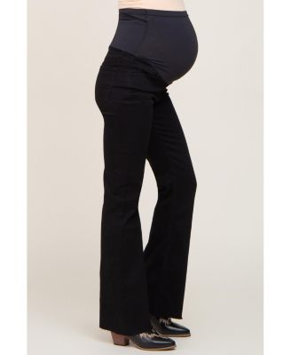 Maternity Flare Leg Raw Hem Jeans