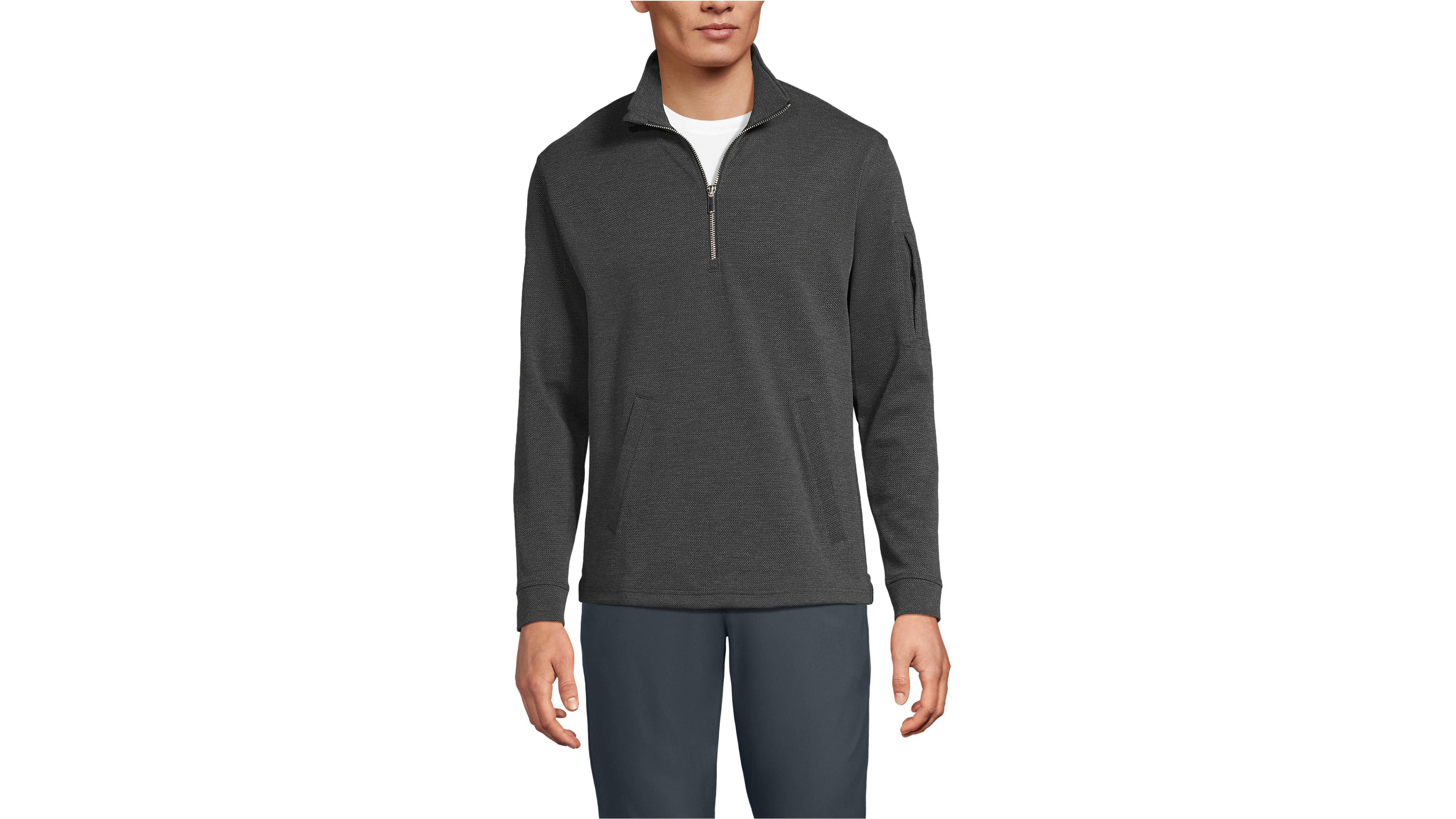 Lands' End Men's Long Sleeve Cooling Performance Pique Quarter Zip