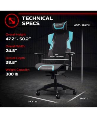 Gaming Chair With Lumbar Support,With Wheels for Computer/Desk/Office -Teal