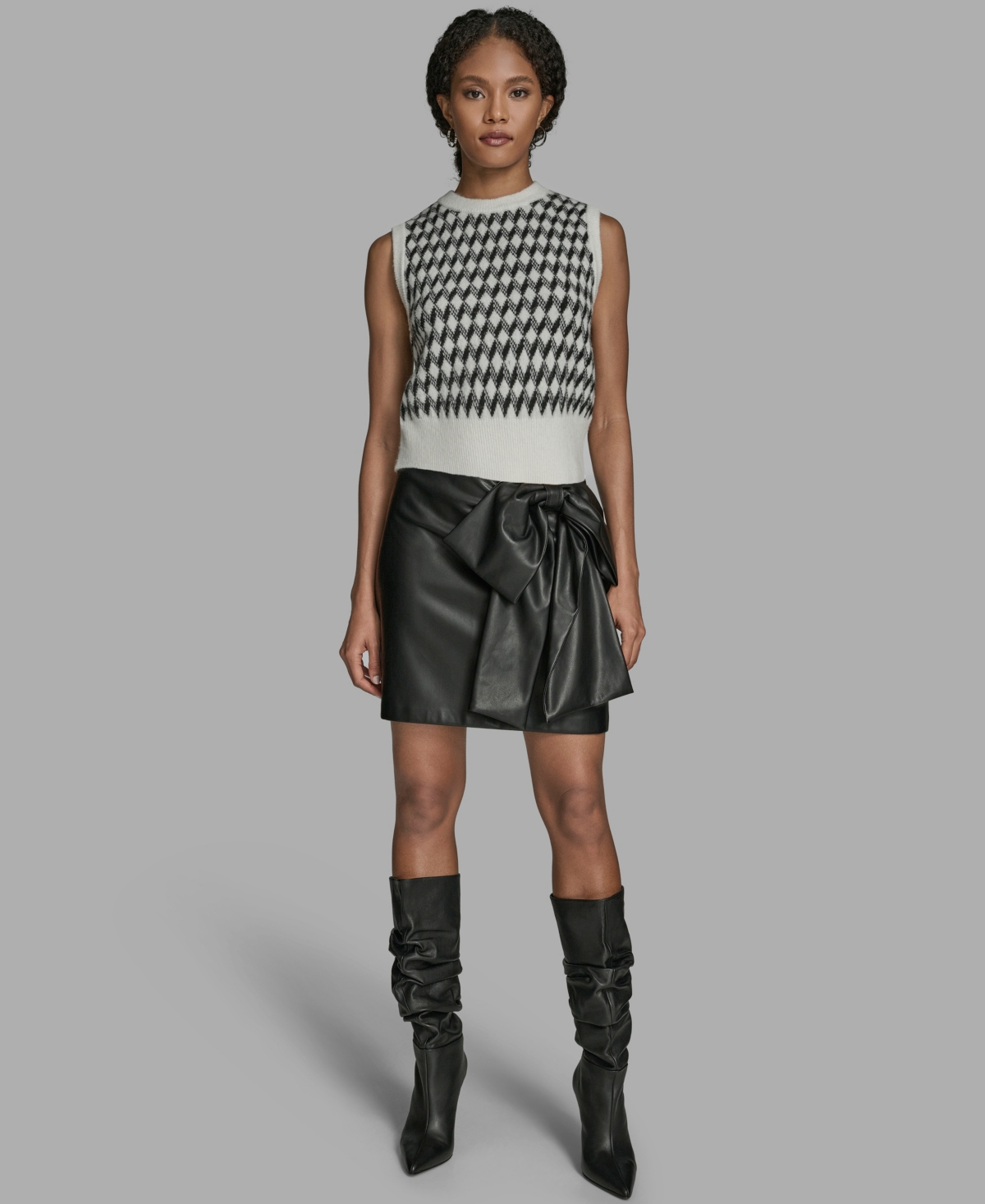 Bcbg Women's Bow Mini Skirt In Black