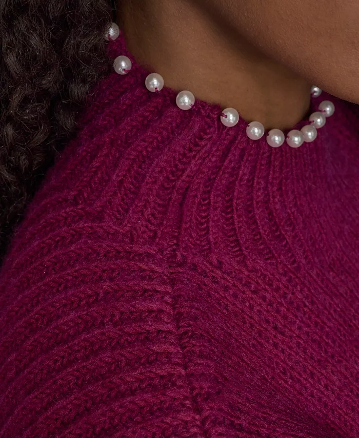 Women's Long Sleeve Mock Neck Sweater - thumbnail 4