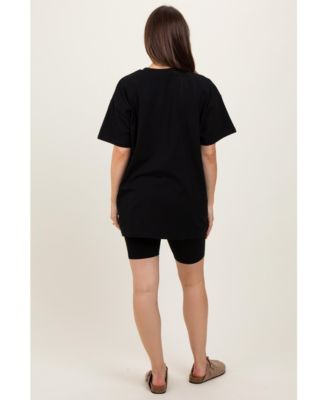 Maternity Black Biker Shorts Set