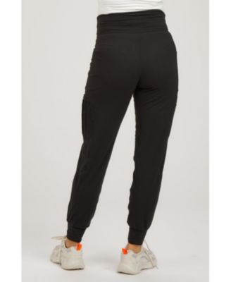 Maternity Black Cargo Pocket Jogger Pants