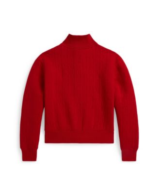 Girls' 7-16 Quilted Cable-Motif Jacket