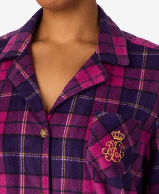 Plus Size Long Sleeves Notch Collar Pajama Set