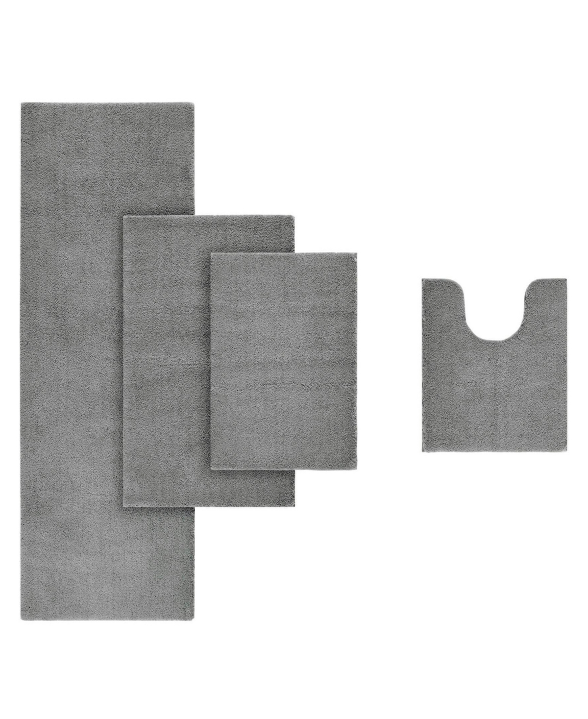 Madison Park Signature Marshmallow Contour Bath Rug, 20" X 24" In Gray