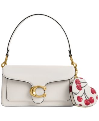 Boxed Cherry Print Leather Heart Coin Purse