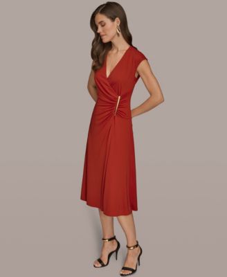 Women's V-Neck Midi Dress