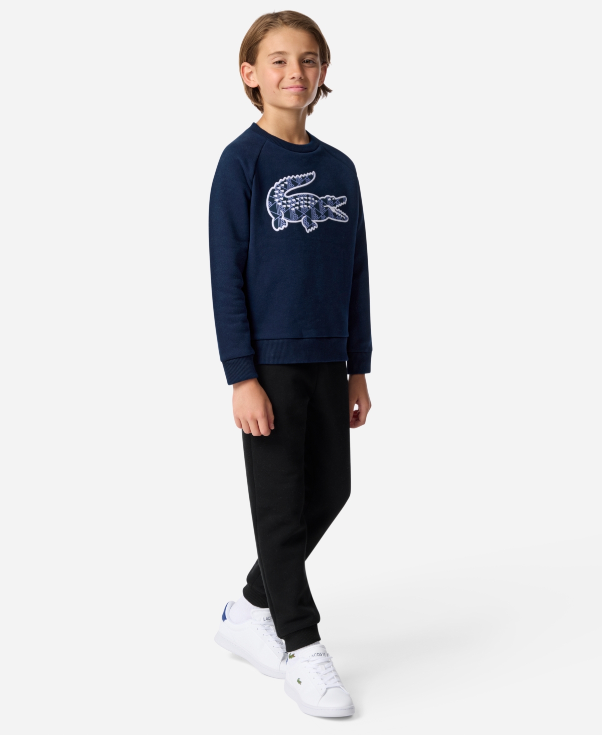 Lacoste Boys 8-20 Logo Embroidered Sweatshirt In Blue