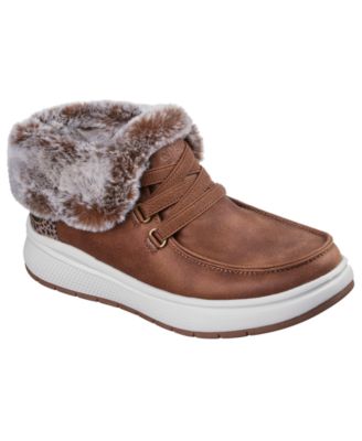 Skechers - Women's Slip-ins BOBS Skip Cute Wave - Fur Fancies Casual Booties from Finish Line