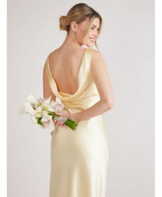 Women's Cowl Back Satin Bridesmaid Dress