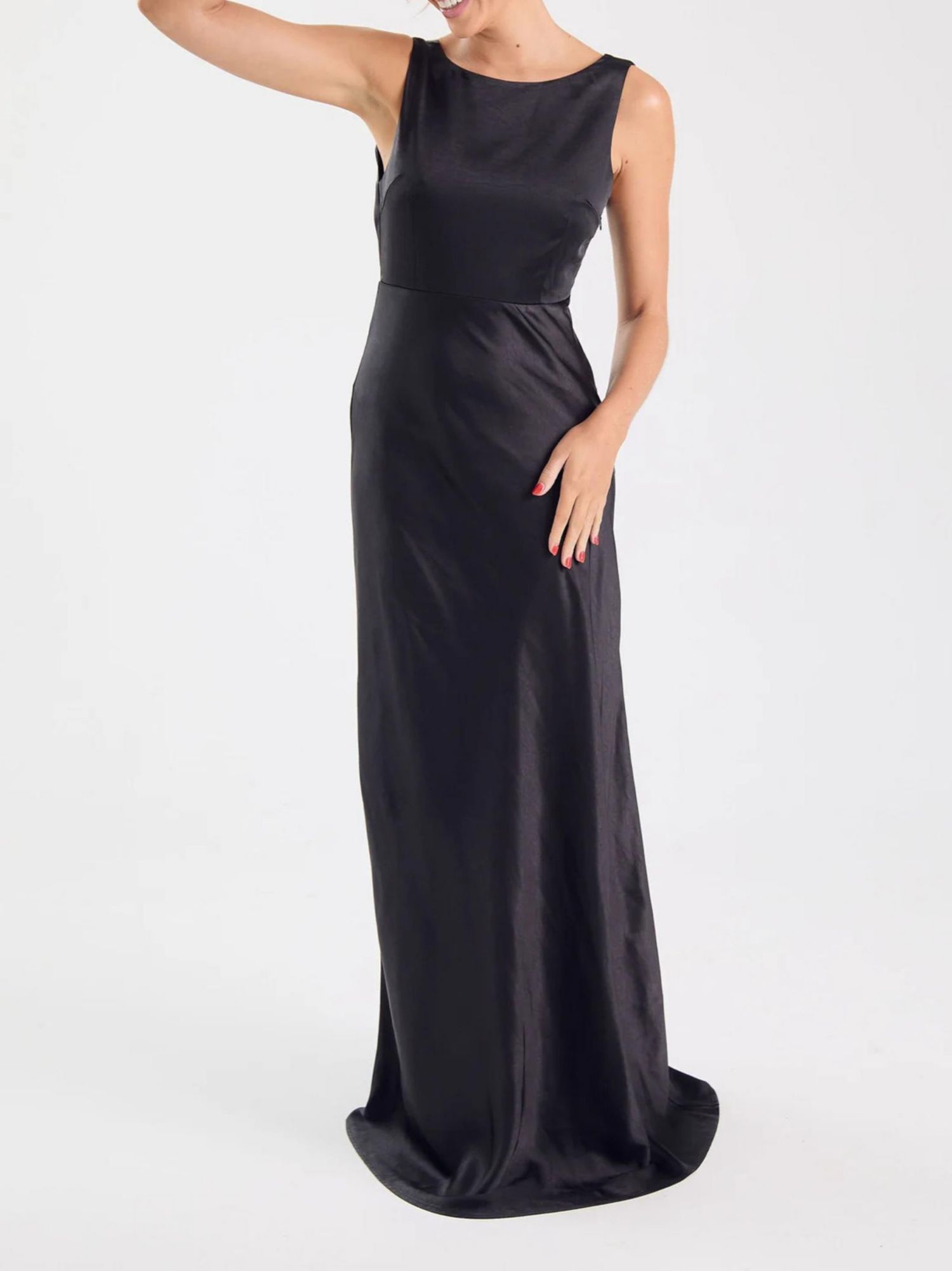 Women's Cowl Back Satin Bridesmaid Dress
