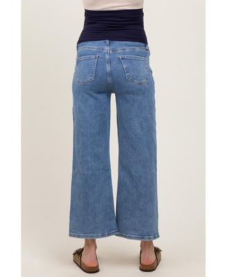 Maternity Light Wash Cropped Denim Jeans
