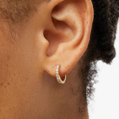 Huggie Hoop Earrings - Pave Huggie Hoops