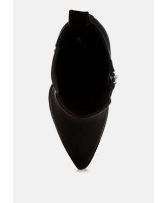 Womens Dalton Studs Embellished High Ankle Boots