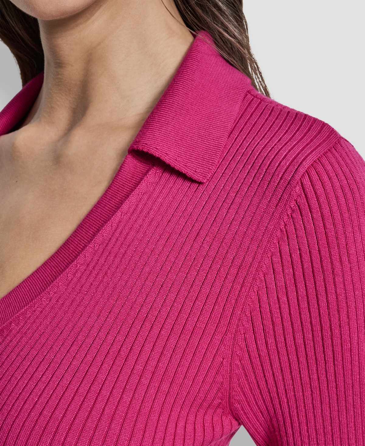 Dkny Jeans Women's Ribbed Long Sleeve Sweater In Pink