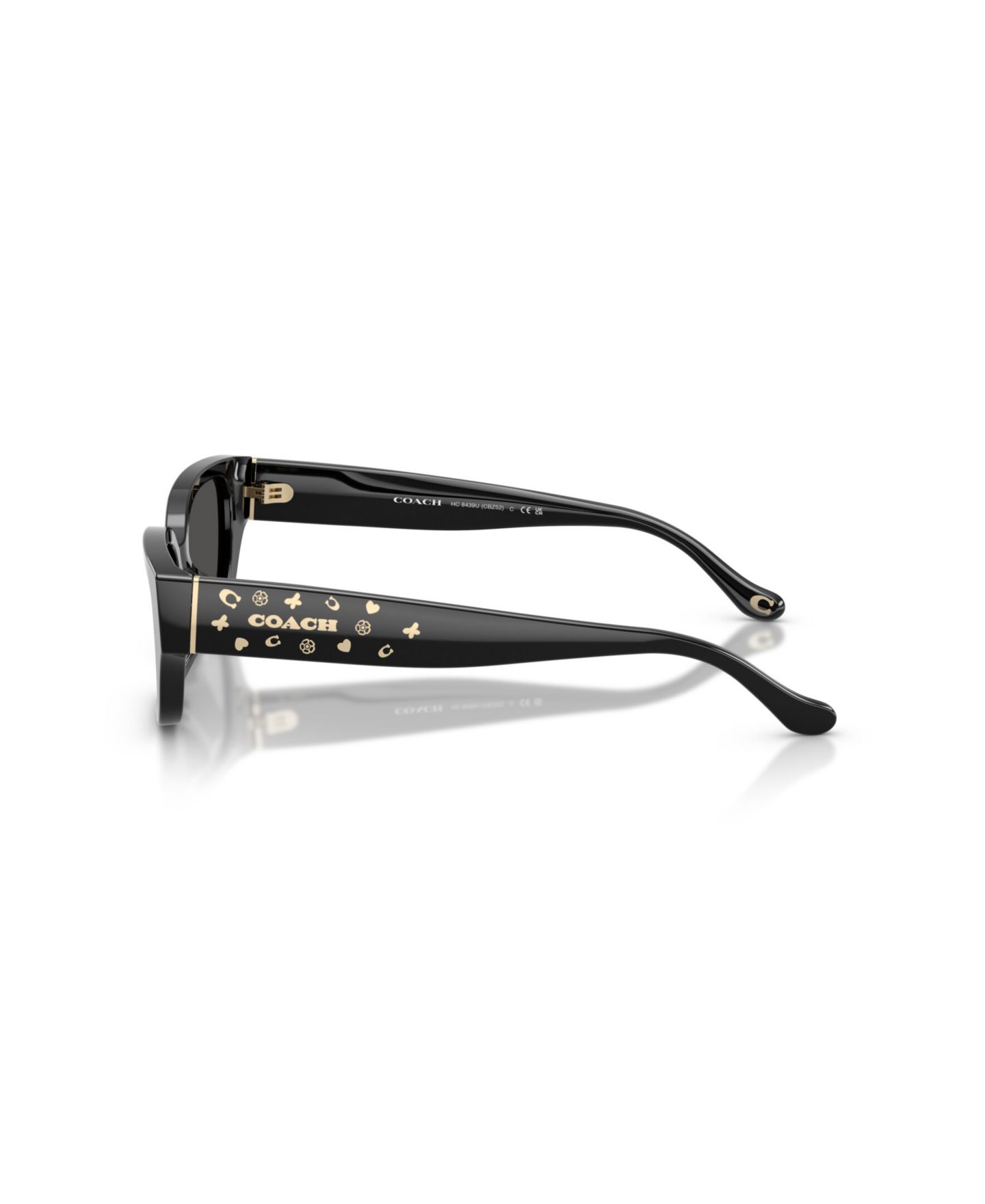 Женские солнцезащитные очки COACH Rectangle Sunglasses, CBZ52 HC8439U, цвет: Чёрный — фото 3