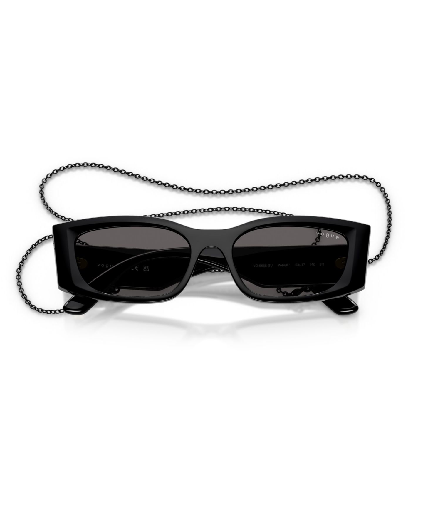Женские солнцезащитные очки Vogue Eyewear Rectangle Sunglasses, VO5655SU, цвет: Чёрный — фото 5