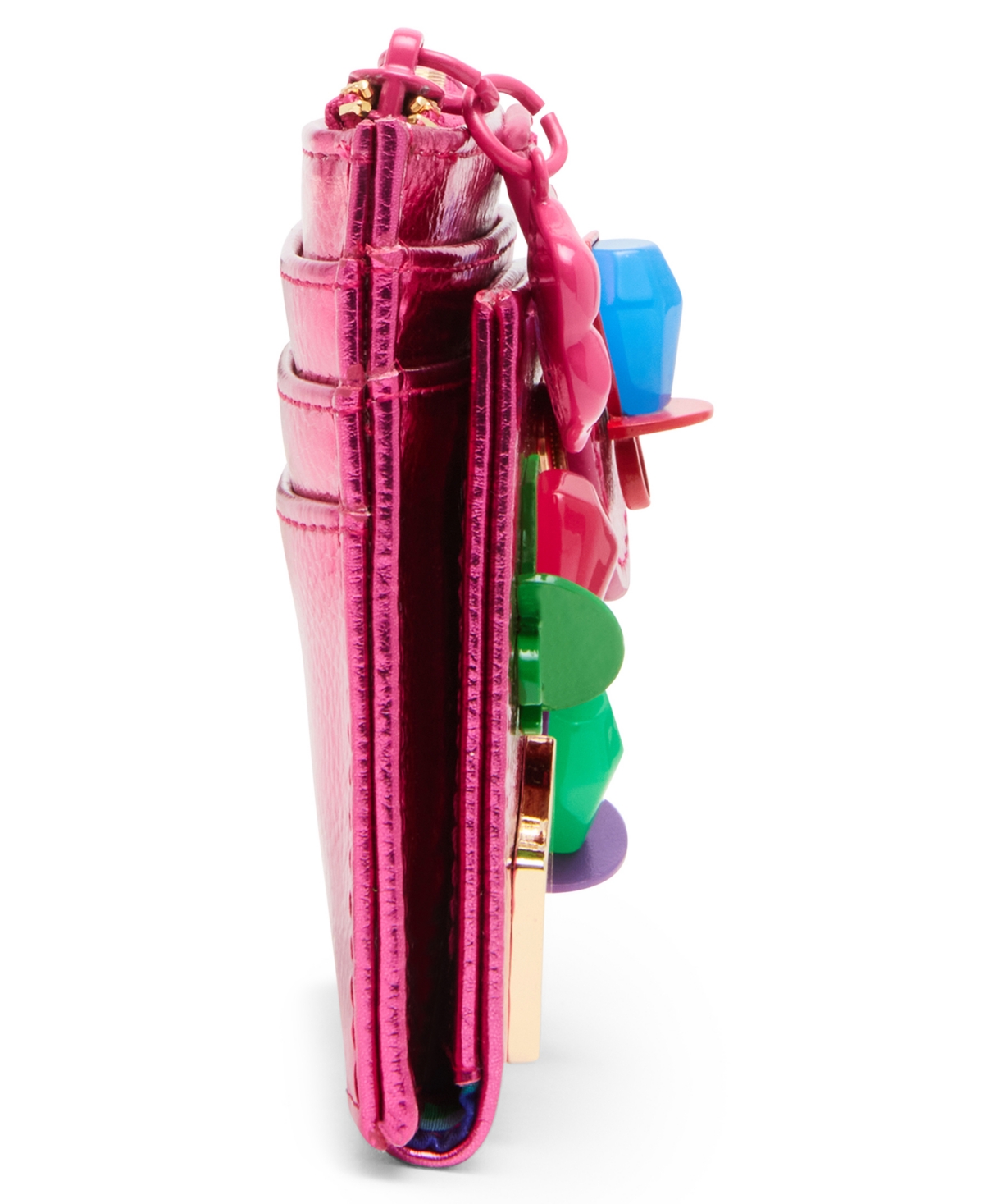 Betsey Johnson Thru Lick Thin Bifold Mini Wallet In Pink