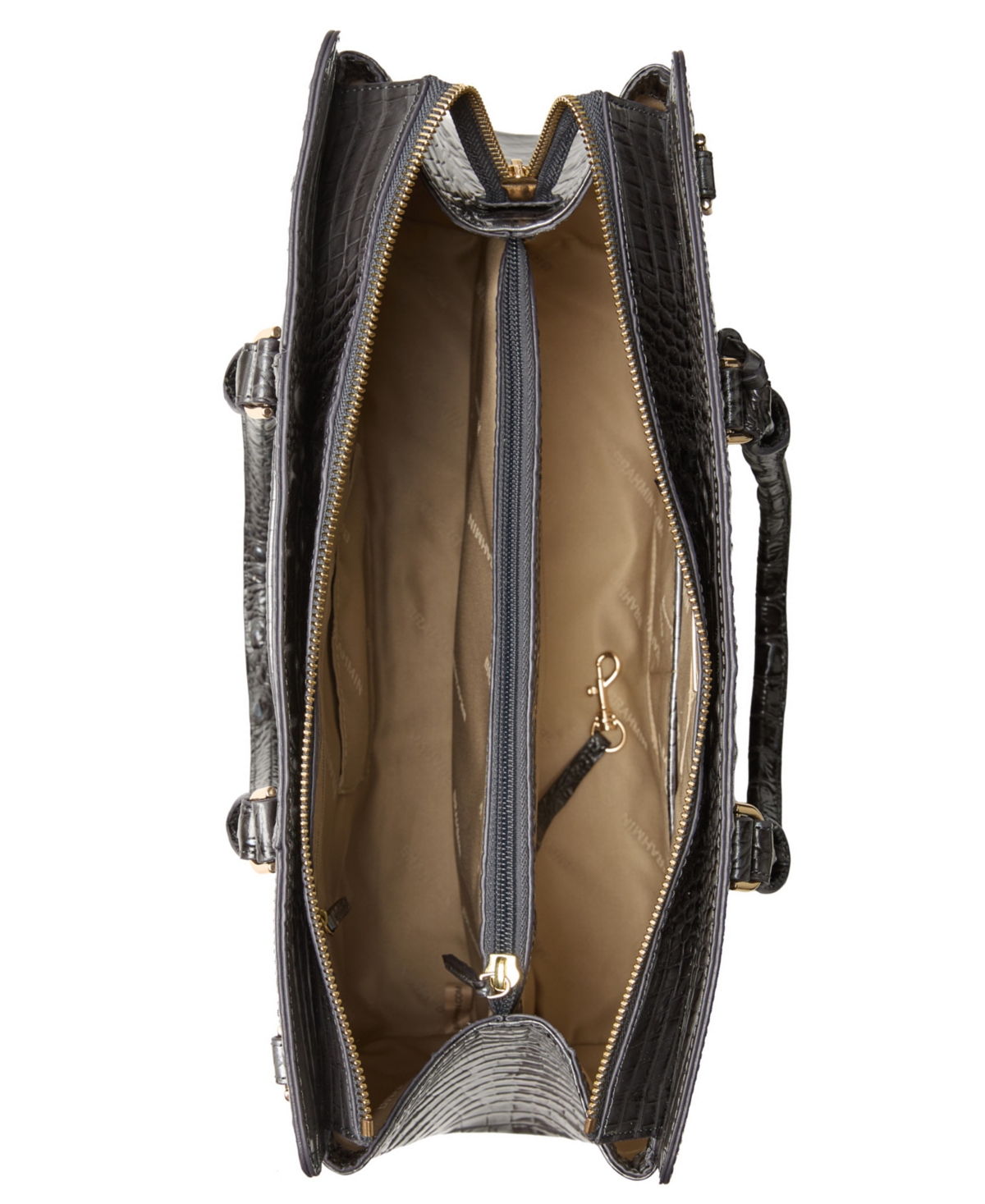 Brahmin Finley Carryall Satchel Bag In Black