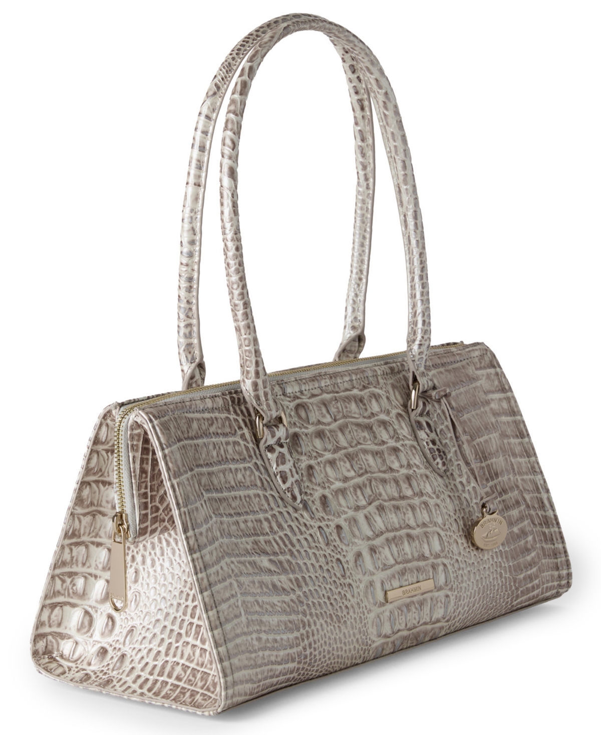 Brahmin Sophia Large Melbourne Satchel Bag In Gray